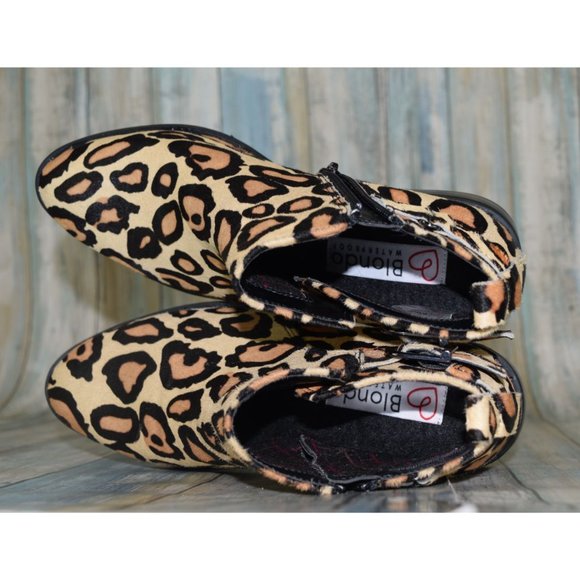 Blondo Tami Waterproof Leopard Print Ankle Boots Size 5.5 (M) Calf Hair Booties - Picture 6 of 13